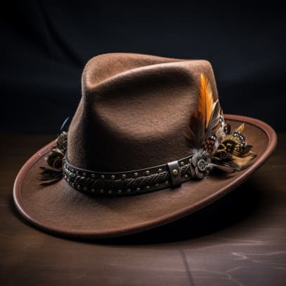 Sombrero Fedora con accesorios